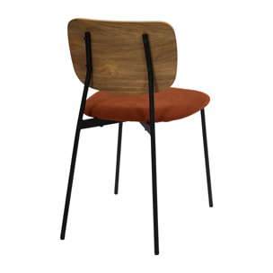 Lot de 4 Chaises - HOME DECO FACTORY - Jules - Côtele - Rouge