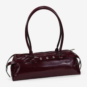 Bolso de hombro burdeos con cremallera