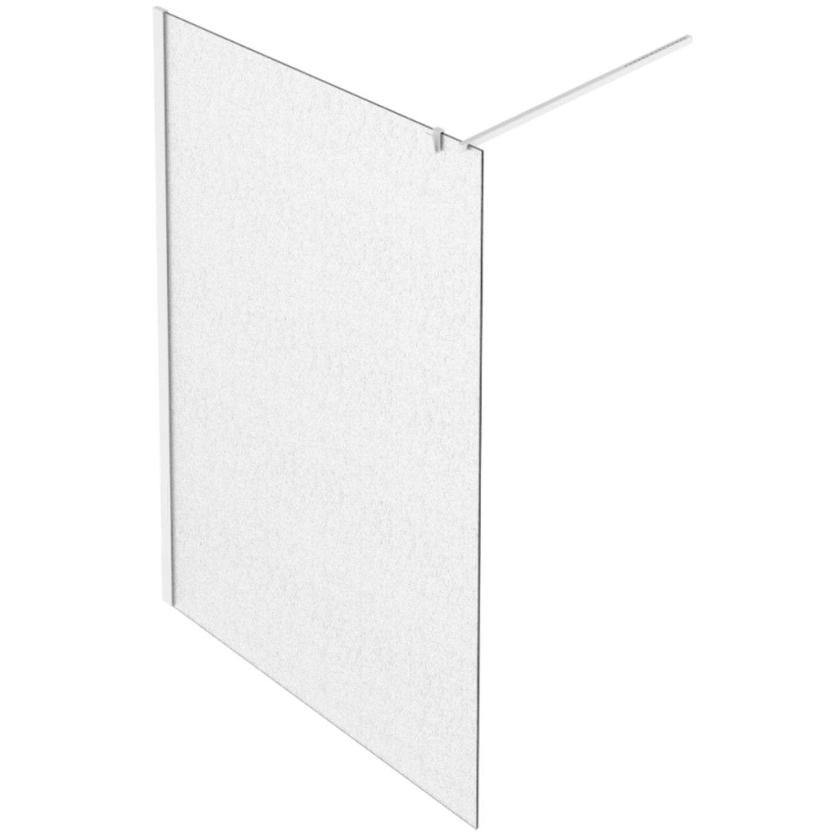 Paroi de douche Contra textile 90cm + kit profilé Blanc mat