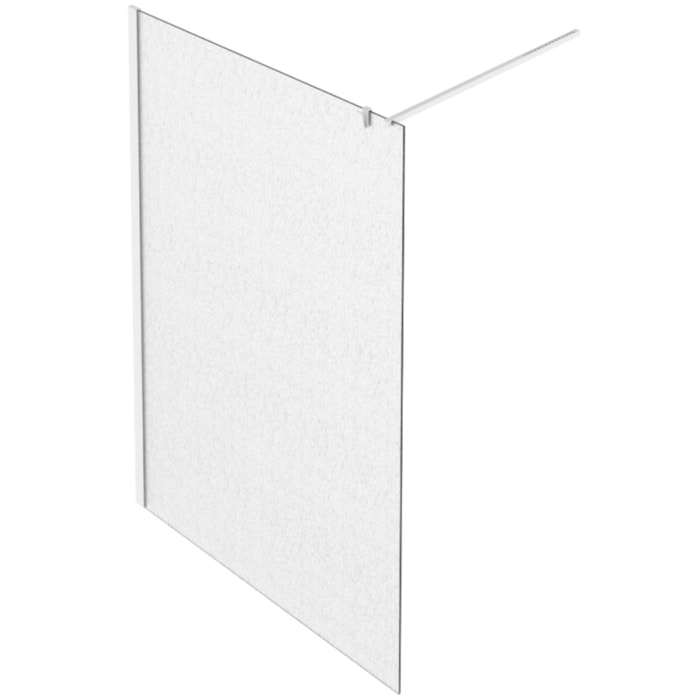 Paroi de douche Contra textile 90cm + kit profilé Blanc mat