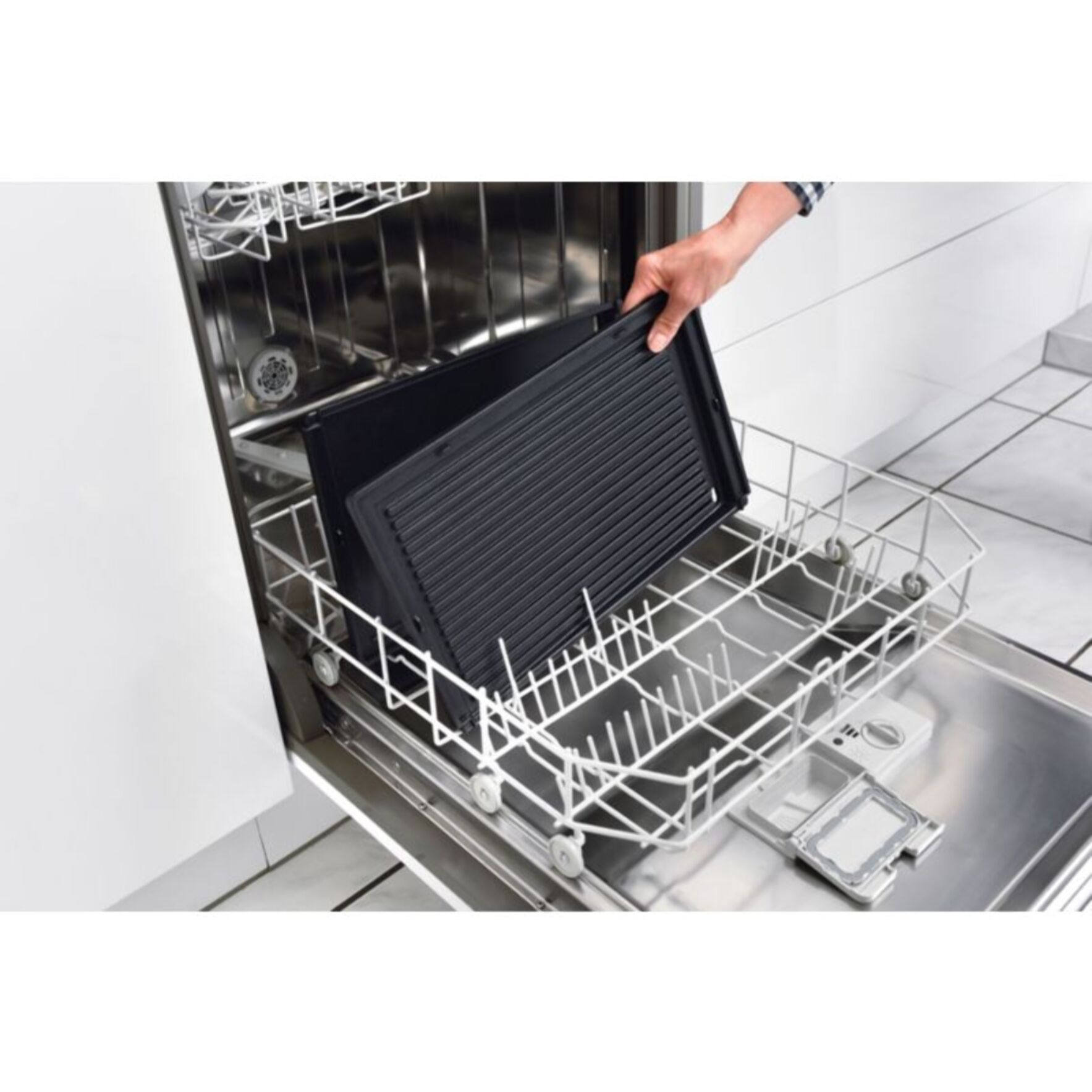 Plancha électrique RIVIERA ET BAR PRO QPL800 inox 2 brûleurs à poser, 48x38 cm