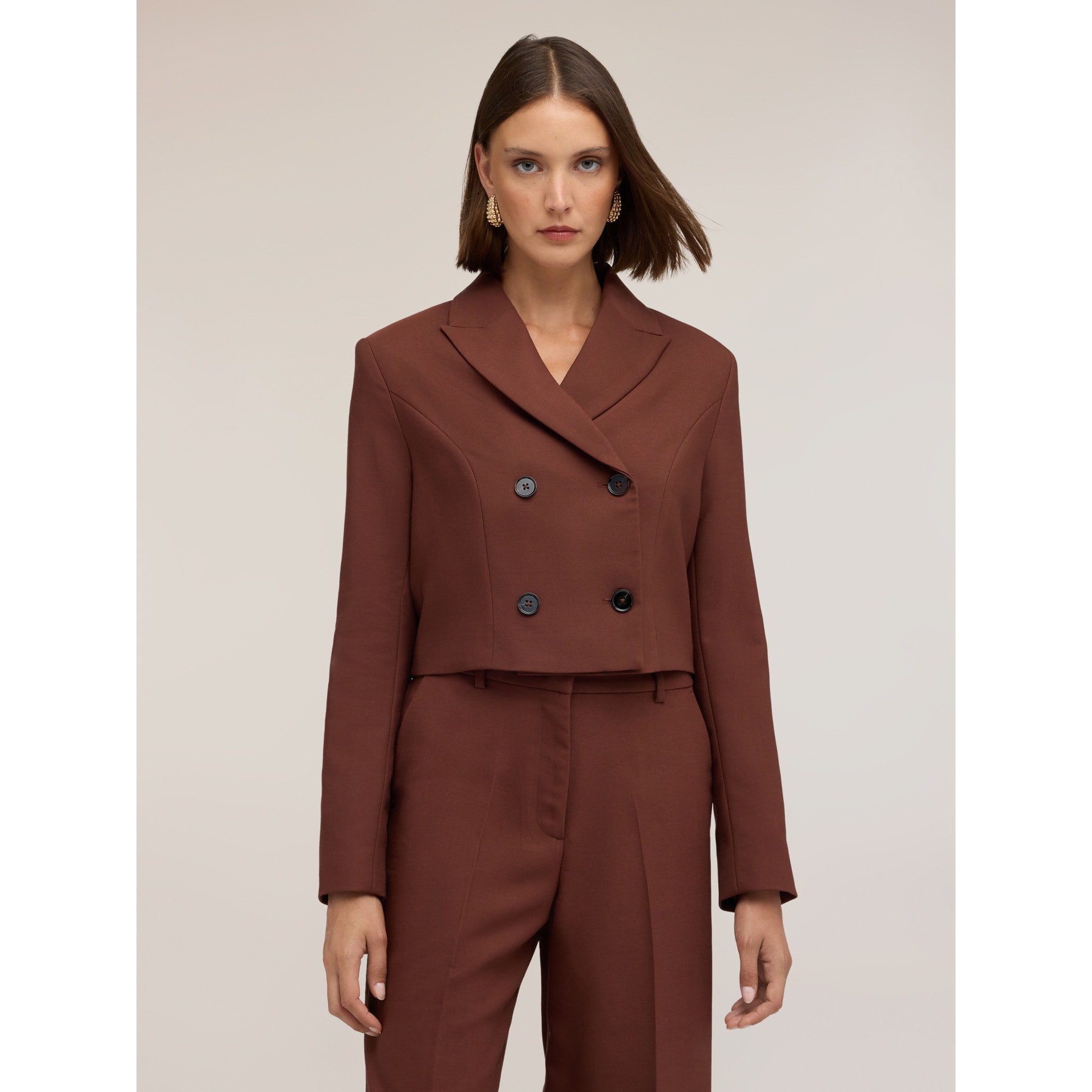 Motivi - Blazer spencer con revers a lancia - Marrone