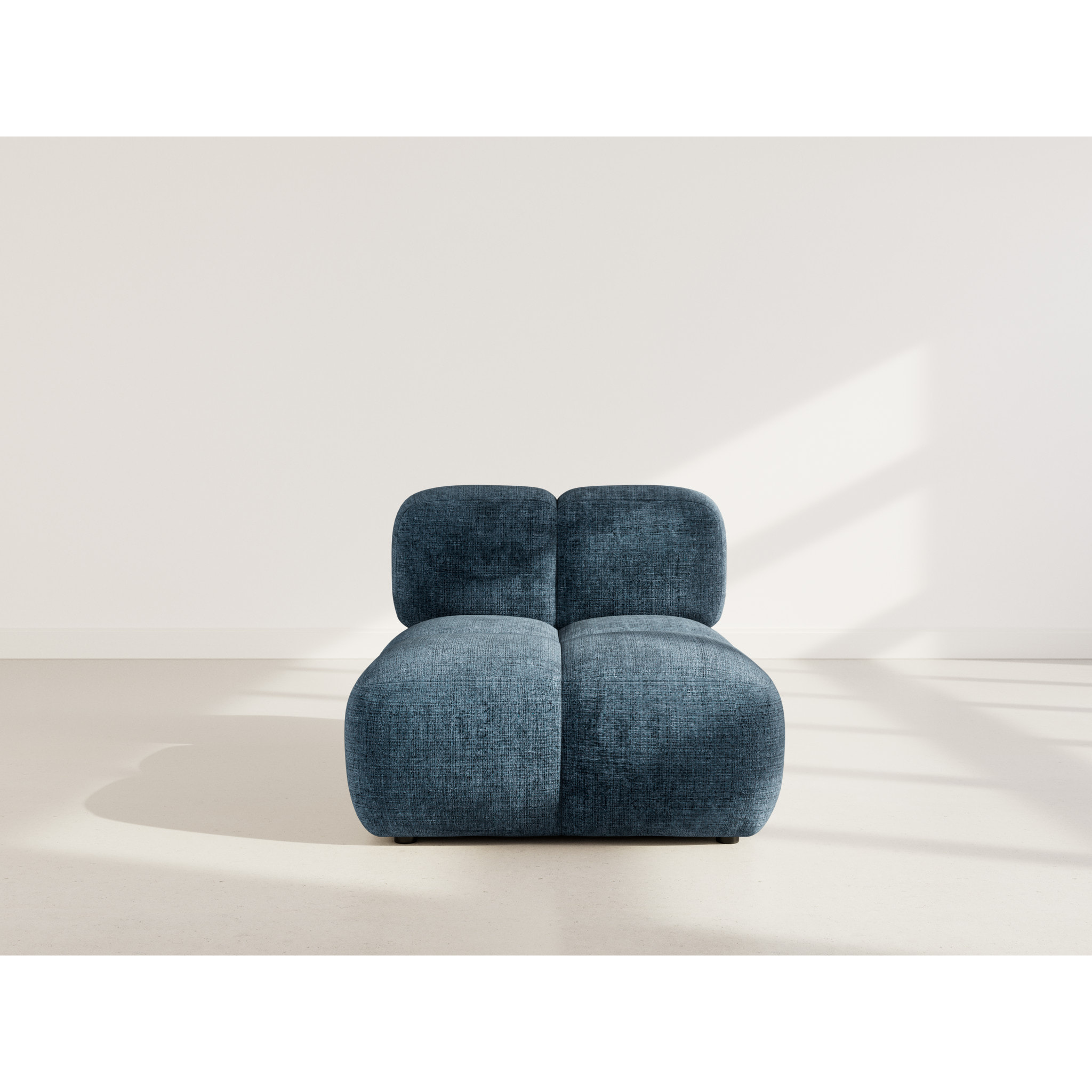 Grace - module d'assise en velours texturé - Bleu