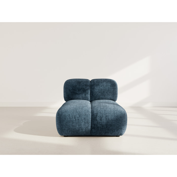 Grace - module d'assise en velours texturé - Bleu