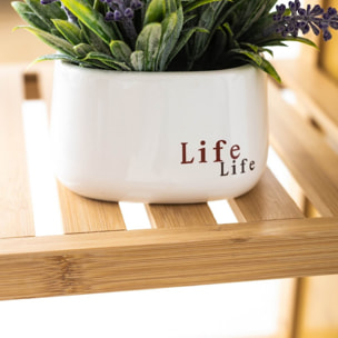 Mobiletto in bambu' 2 ante con vani interni e 3 ripiani a vista 100x33x87 cm