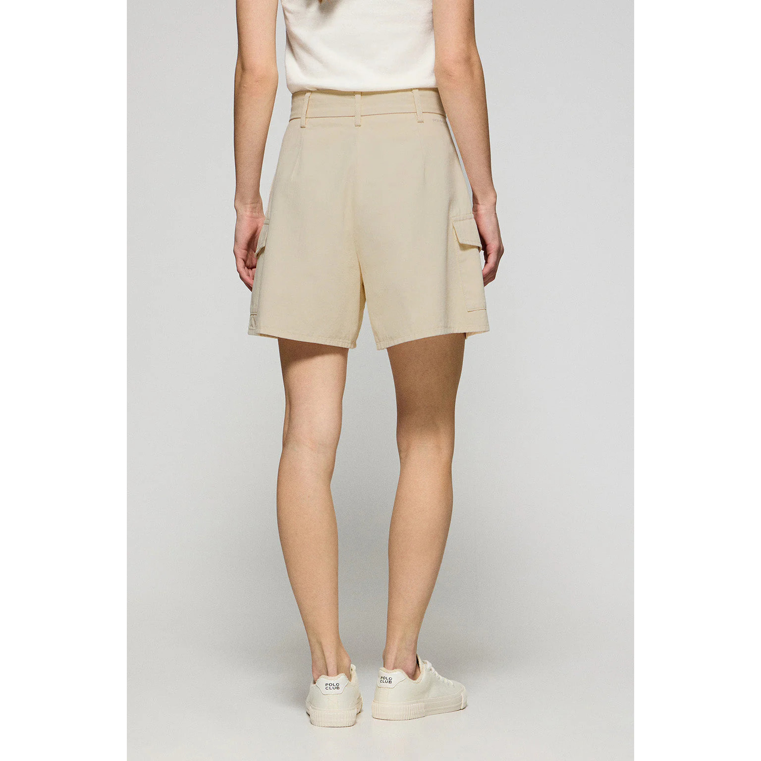 Pantaloncini Menfis in twill color sabbia con dettagli Polo Club