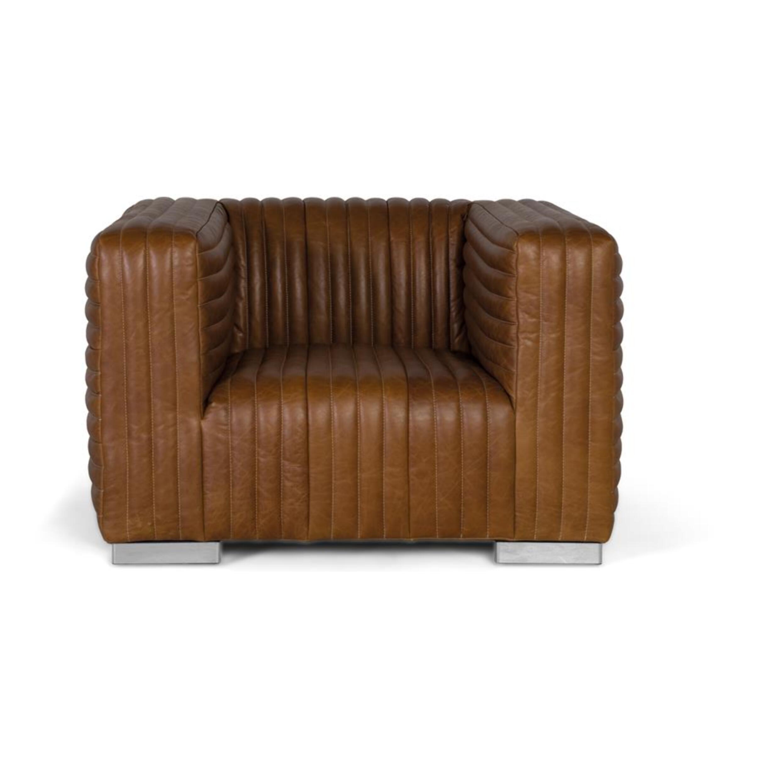 FAUTEUIL EN CUIR - 67 x 103 x 98 cm