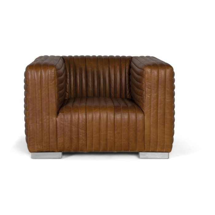 FAUTEUIL EN CUIR - 67 x 103 x 98 cm