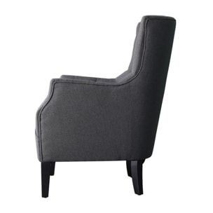 Fauteuil Scandinave Tissu "Duchesse" - 76 x 83 x 100,5 cm - Gris