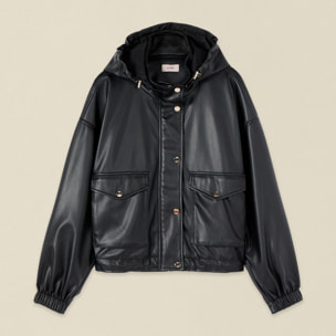 Oltre - Chaqueta con capucha y bolsillos - Negro