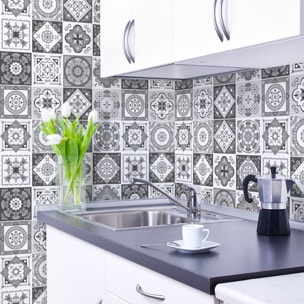 Stickers muraux - Sticker Mural Carrelage adhésif Cuisine Salle de Bain - 24 STICKERS CARRELAGES AZULEJOS TALIHA
