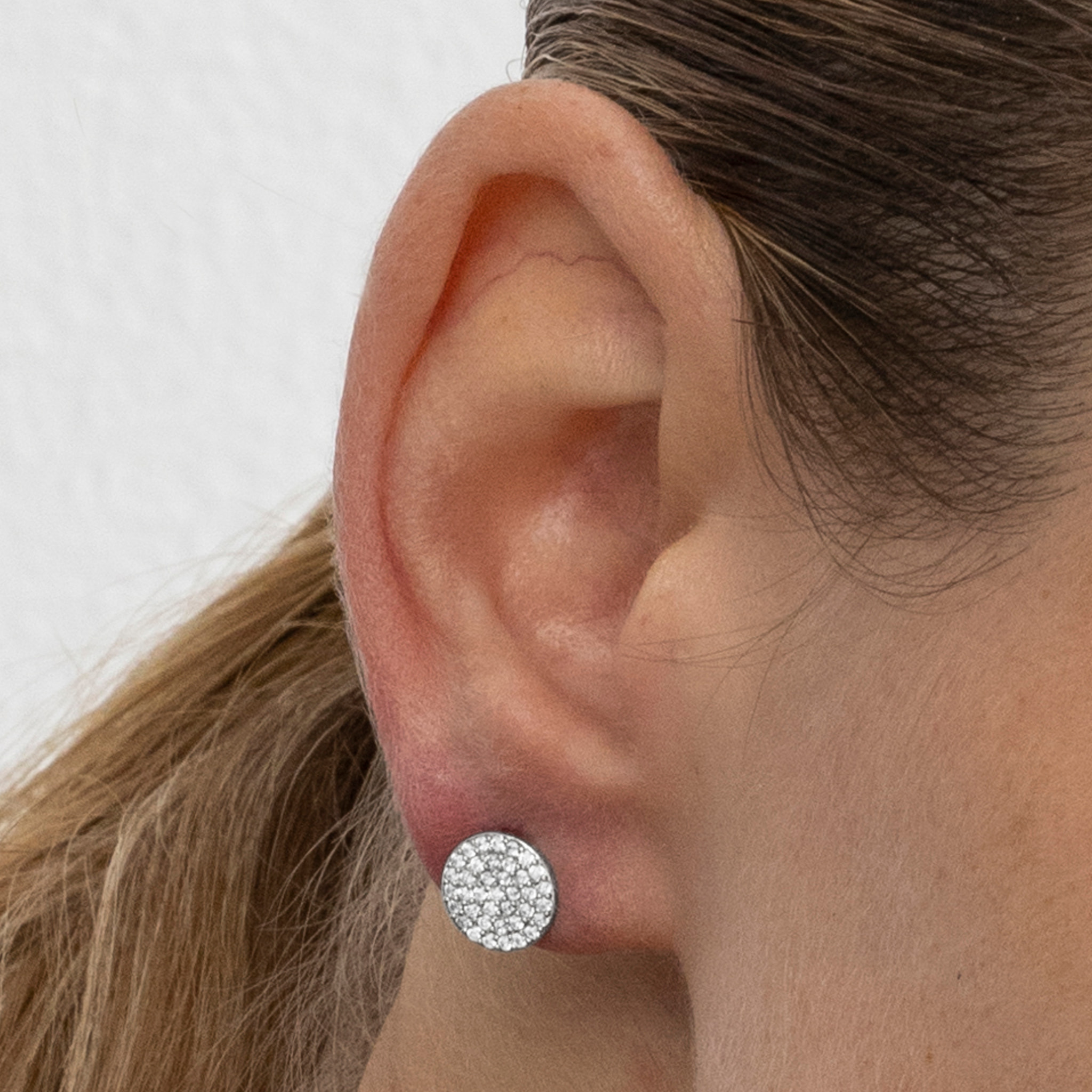 Pendientes con Circonita Brillante acabado plata