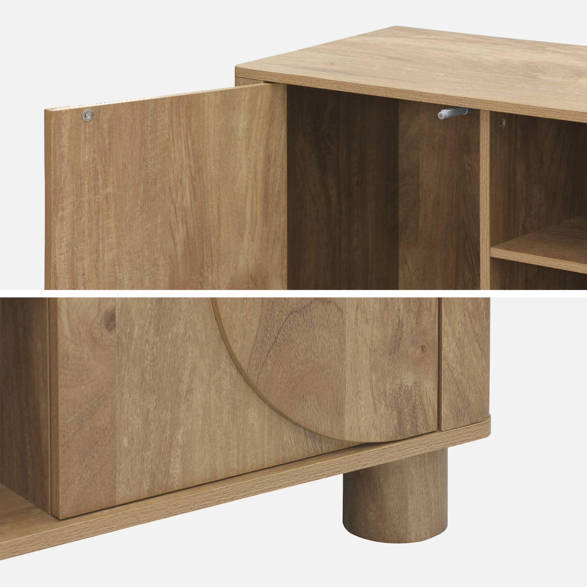 Meuble TV exotique effet bois de manguier 2 portes 155cm Pondi