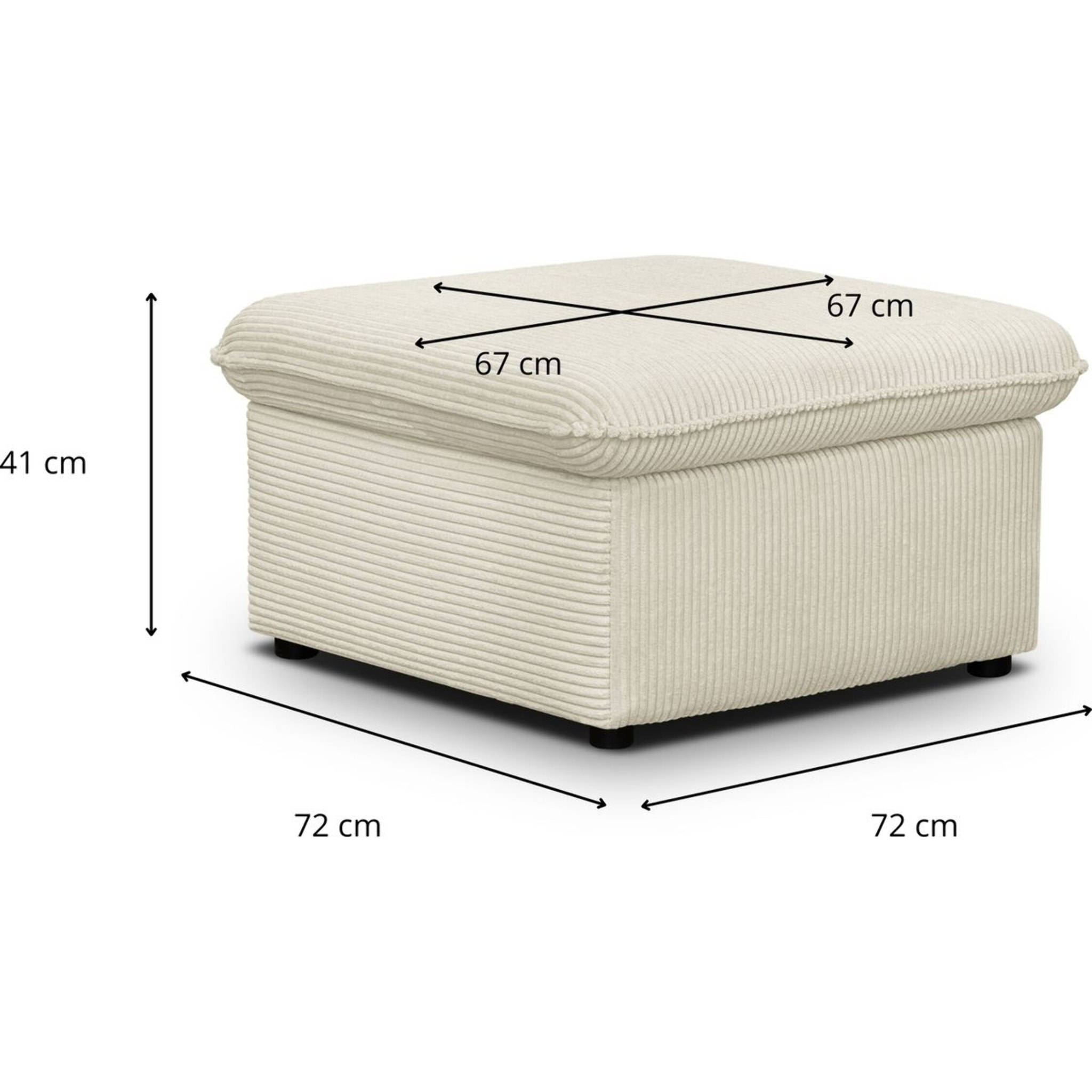 Pouf coffre de rangement en velours côtelé - BAYA