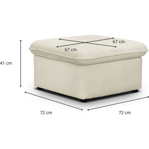 Pouf coffre de rangement en velours côtelé - BAYA