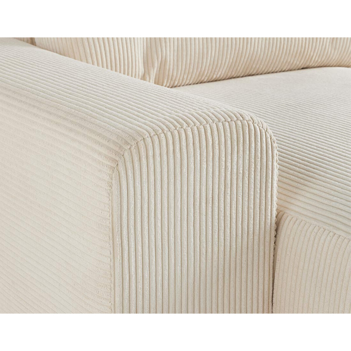 Garance - module d'assise méridienne gauche - en velours côtelé - Beige