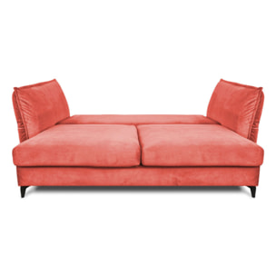 Canapé Velours Droit Convertible Rose Verduro - 3 Places