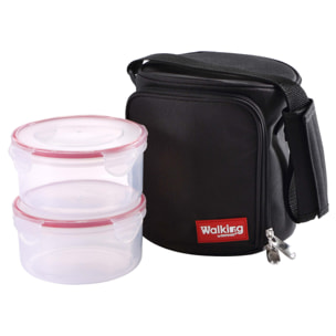 SET BOLSA ALMUERZO+ 2 HERMETICOS 800ML- Walking Bergner