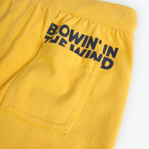 Bermudas para niÃ±o en algodÃ³n estampado de color amarillo