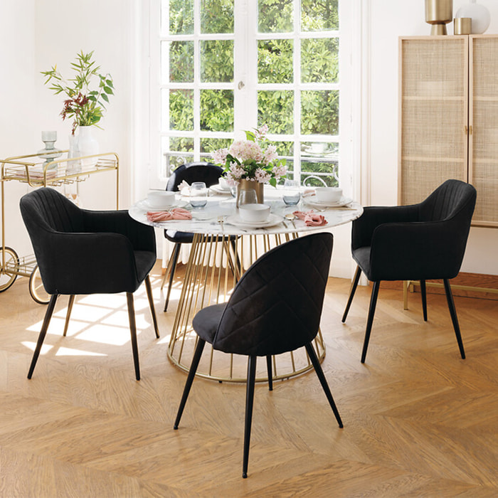 Fauteuil "Visoca" - bois et métal - noir