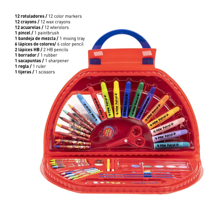 Set papelería coloreable 50 piezas paw patrol