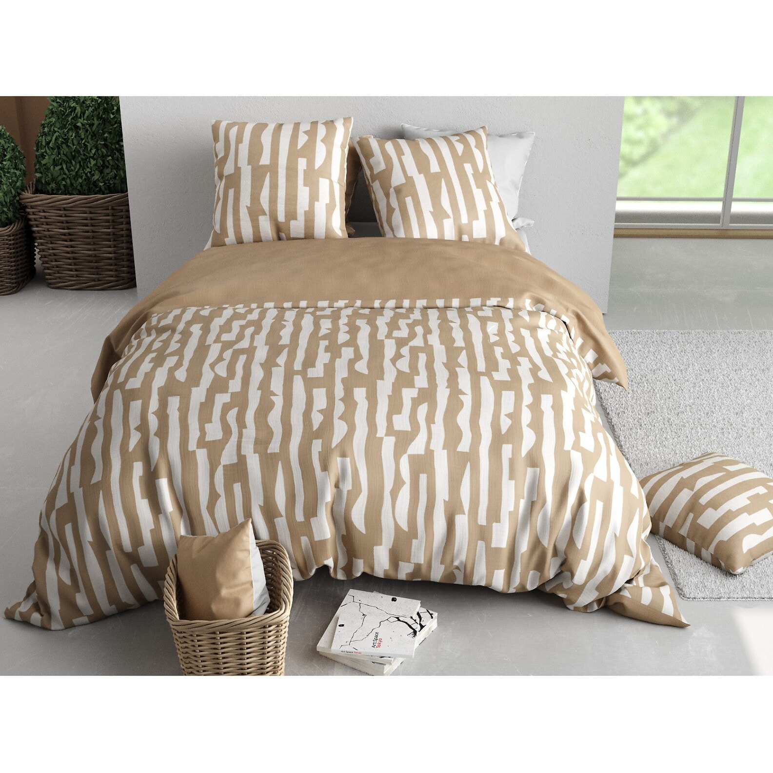 Parure Housse De Couette 3pcs 100% Coton 57 Fils NOA