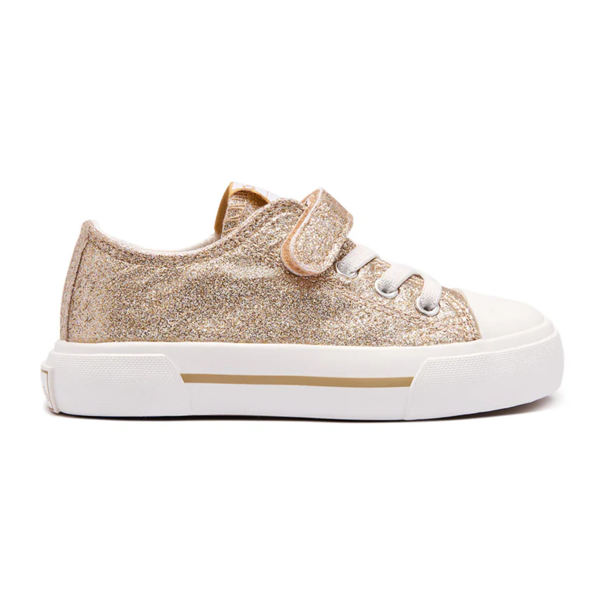 Zapatillas de Niña con Glitter Dorado