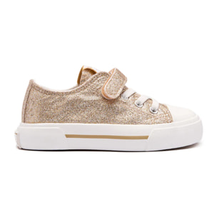 Zapatillas de Niña con Glitter Dorado