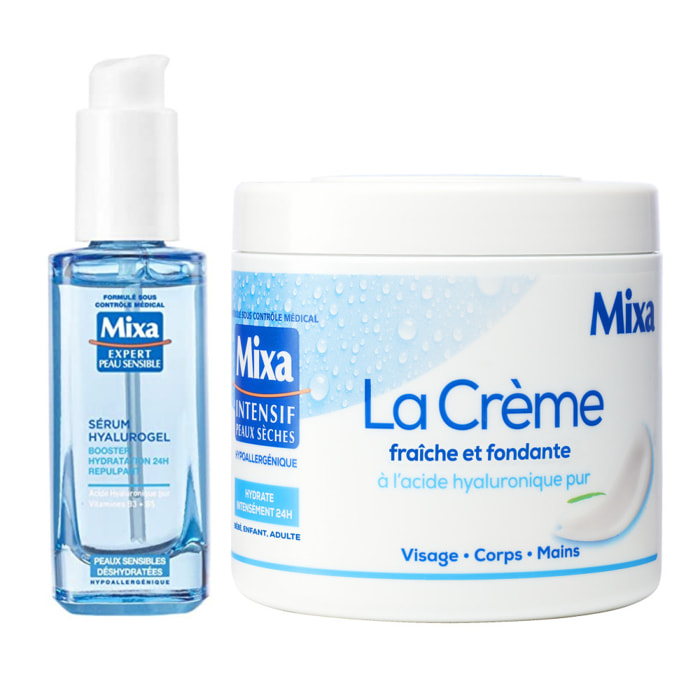 Mixa Routine Acide Hyaluronique Pur Sérum Hyalurogel 30ml & La Crème Fraîche et Fondante 400ml