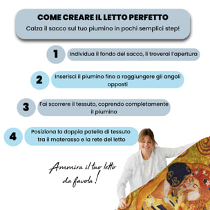 PARURE COPRIPIUMINO ARTE, STAMPA DIGITALE, 100% MICROFIBRA - MATRIMONIALE