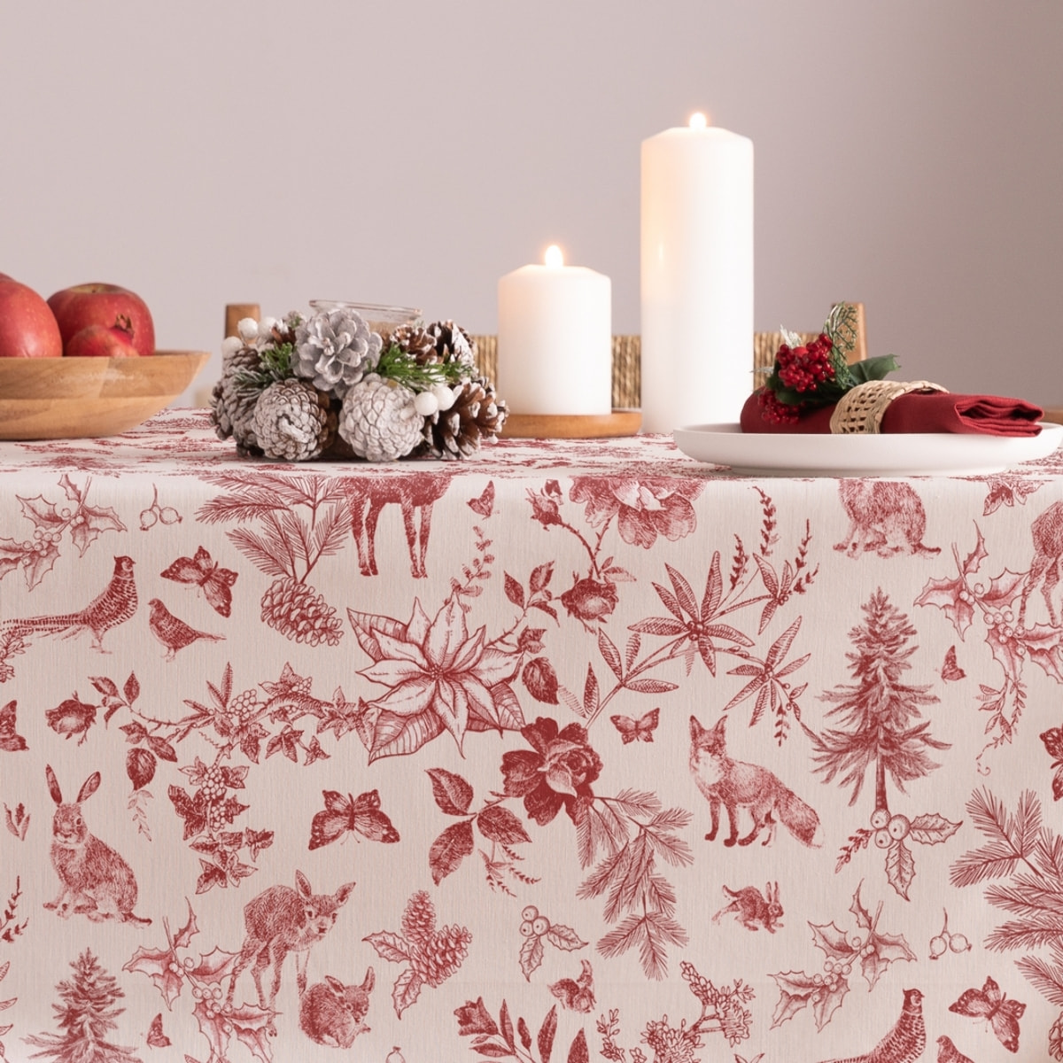 Mantel antimanchas RUDOLPH ROJO