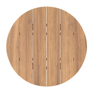 Table basse ronde de jardin en bois de teck massif D80 cm - Aurland