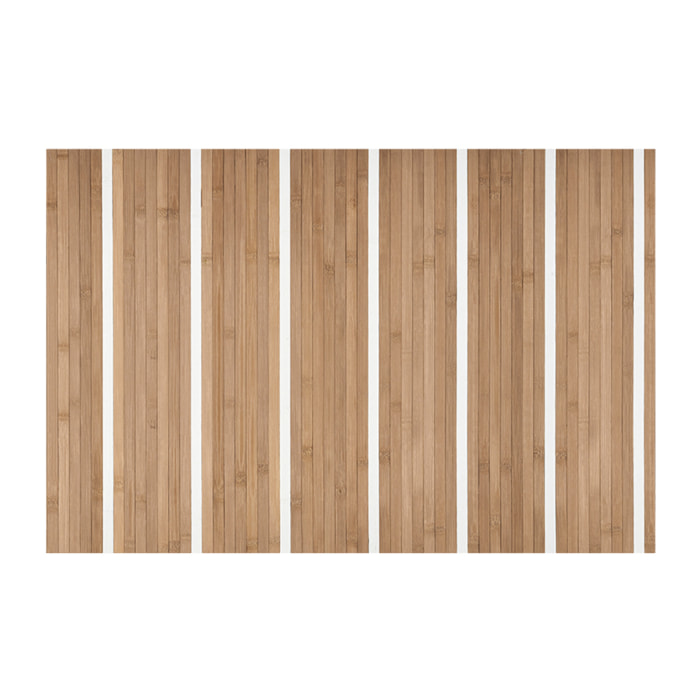 Tapis BAMBOO COOL Lignes Naturel-Blanc