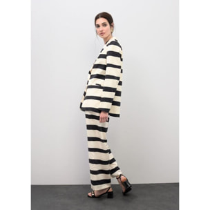 Culottes in raso con righe orizzontali