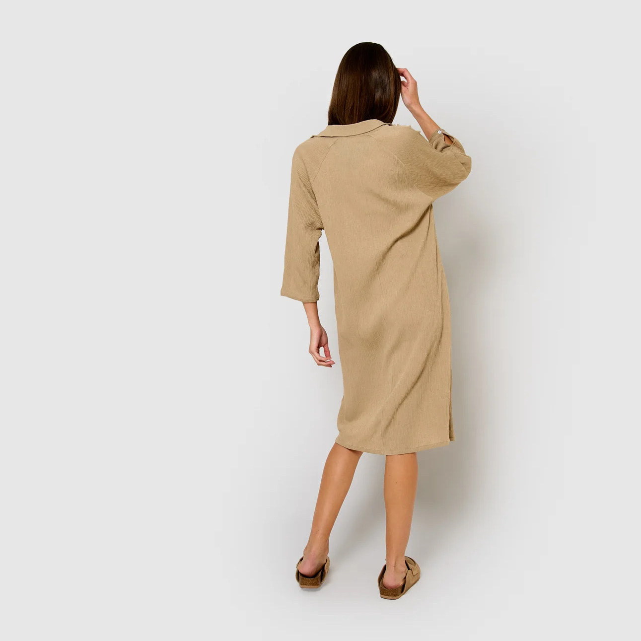 Vestido midi algodón lino cuerda