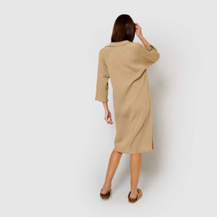 Vestido midi algodón lino cuerda