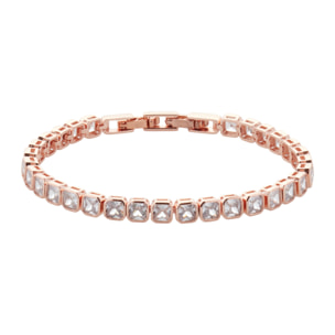 Bracciale U.S. Polo Assn. In metallo dorato rosa con cristalli bianchi quadrati