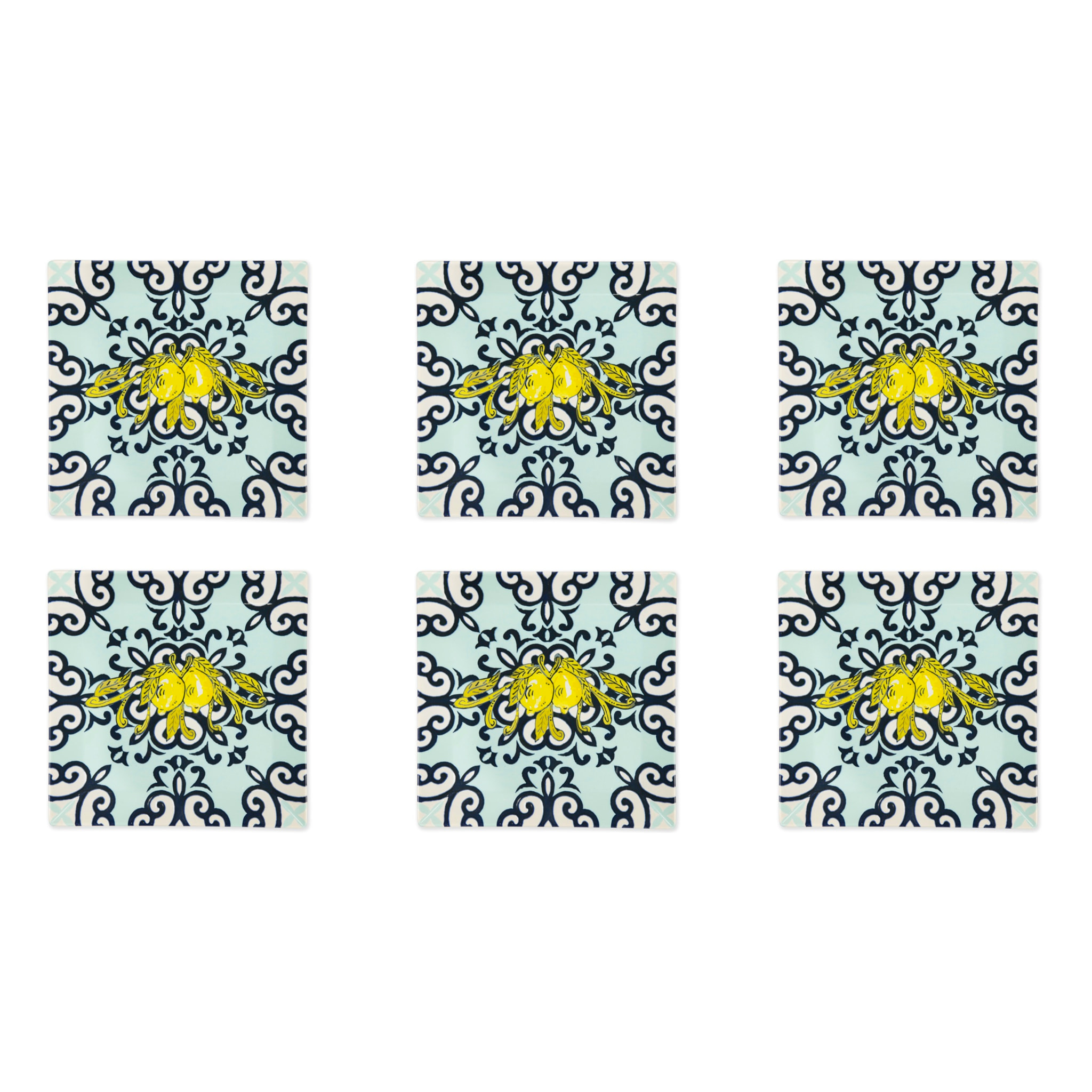 Set 6 piatti piani Excelsa – Amalfi, Ceramica Multicolore