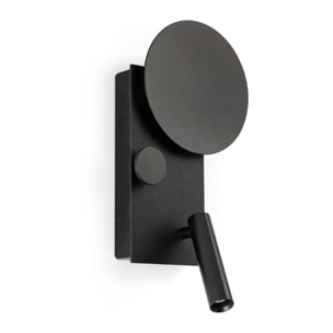 KLEE Lampe applique gauche noir avec lecteur