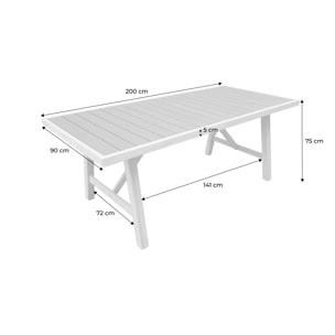 Table de jardin bois d'acacia et aluminium 8 places ELDORA