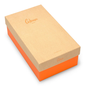 Alpargatas de cuña media de mujer Carina en cuero con cierre de cintas