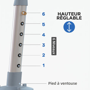 Chaise de douche siège de douche ergonomique hauteur réglable pieds antidérapants max. 136 Kg alu HDPE blanc bleu