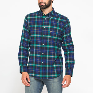 CAMICIA FANTASIA TINTO FILO IN FLANELLA LEGGERA