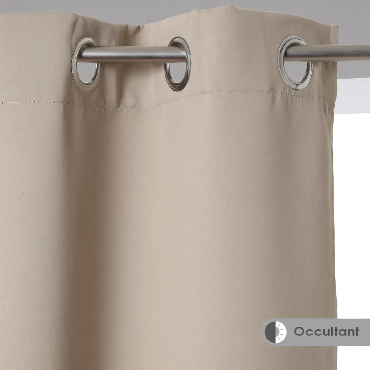 Lot de 2 rideaux occultants "Odelie" beige 135x240cm