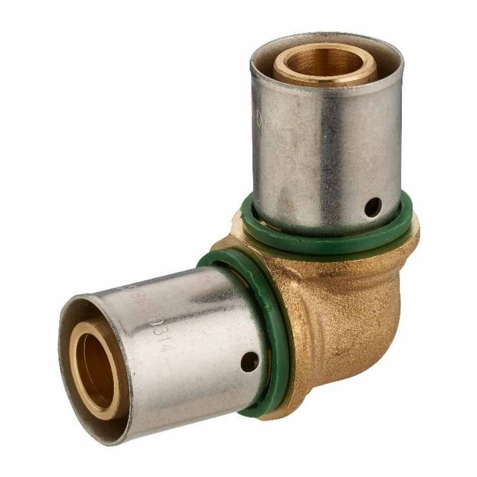 Coude égal à sertir profil TH pour tube PER NOYON & THIEBAULT - Ø 20 mm Bague à sertir en inox - 3788-20L1