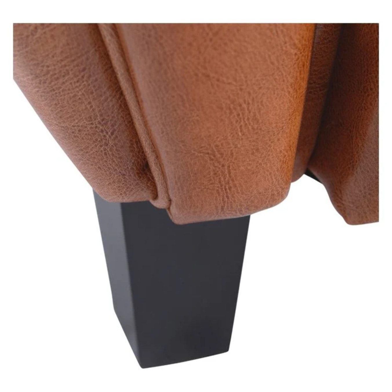 Fauteuil camel en croute de cuir enduite - Club