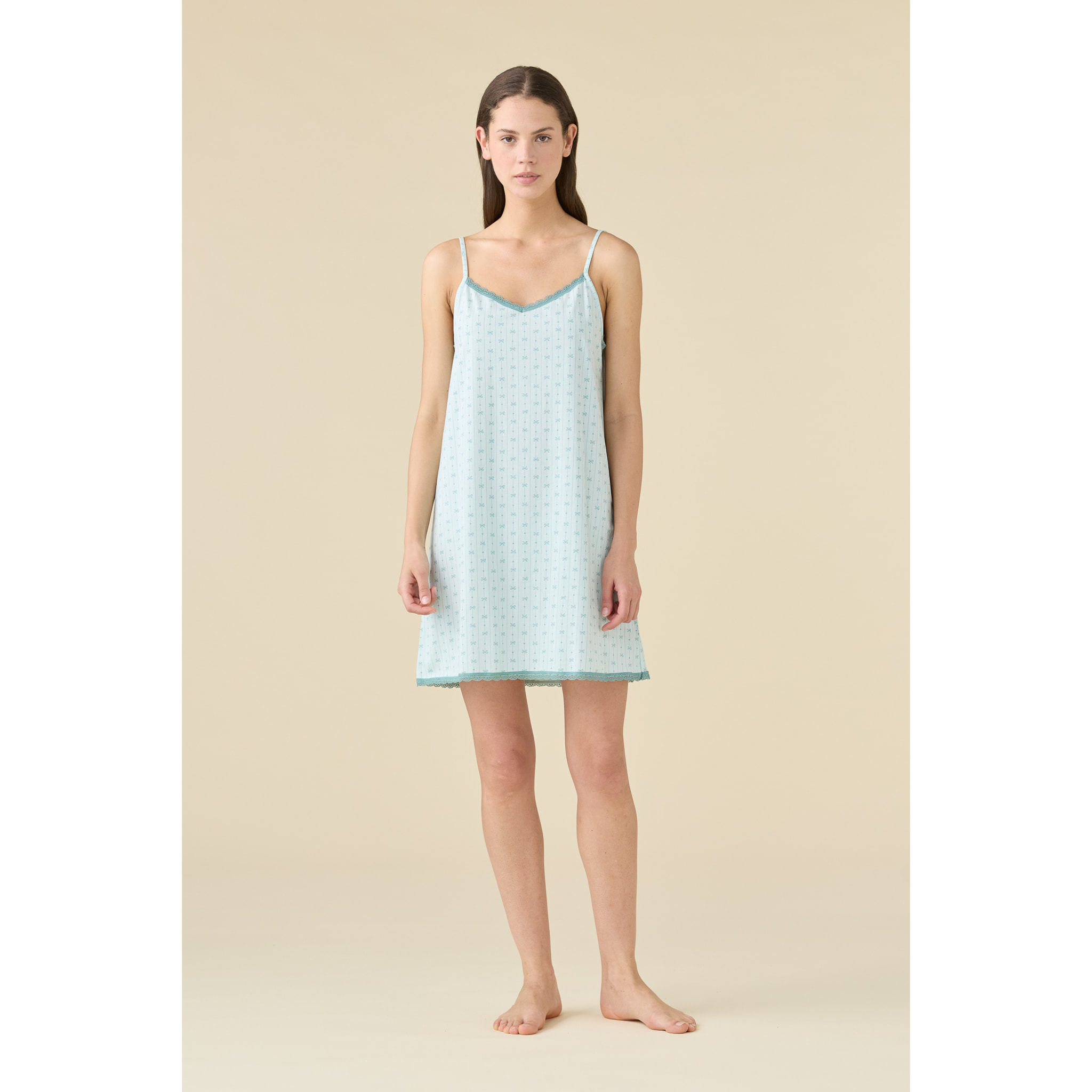 Camicia da notte donna estiva in cotone articolo romantic. Noidinotte