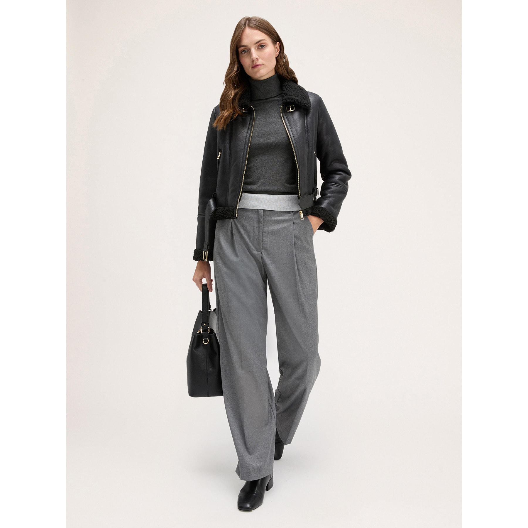 Motivi - Chaqueta efecto borrego - Negro