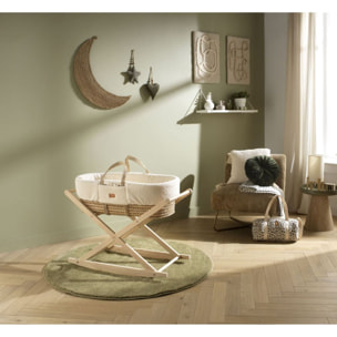 Support pour couffin bébé en bois de pin naturel - basculant ou fixe