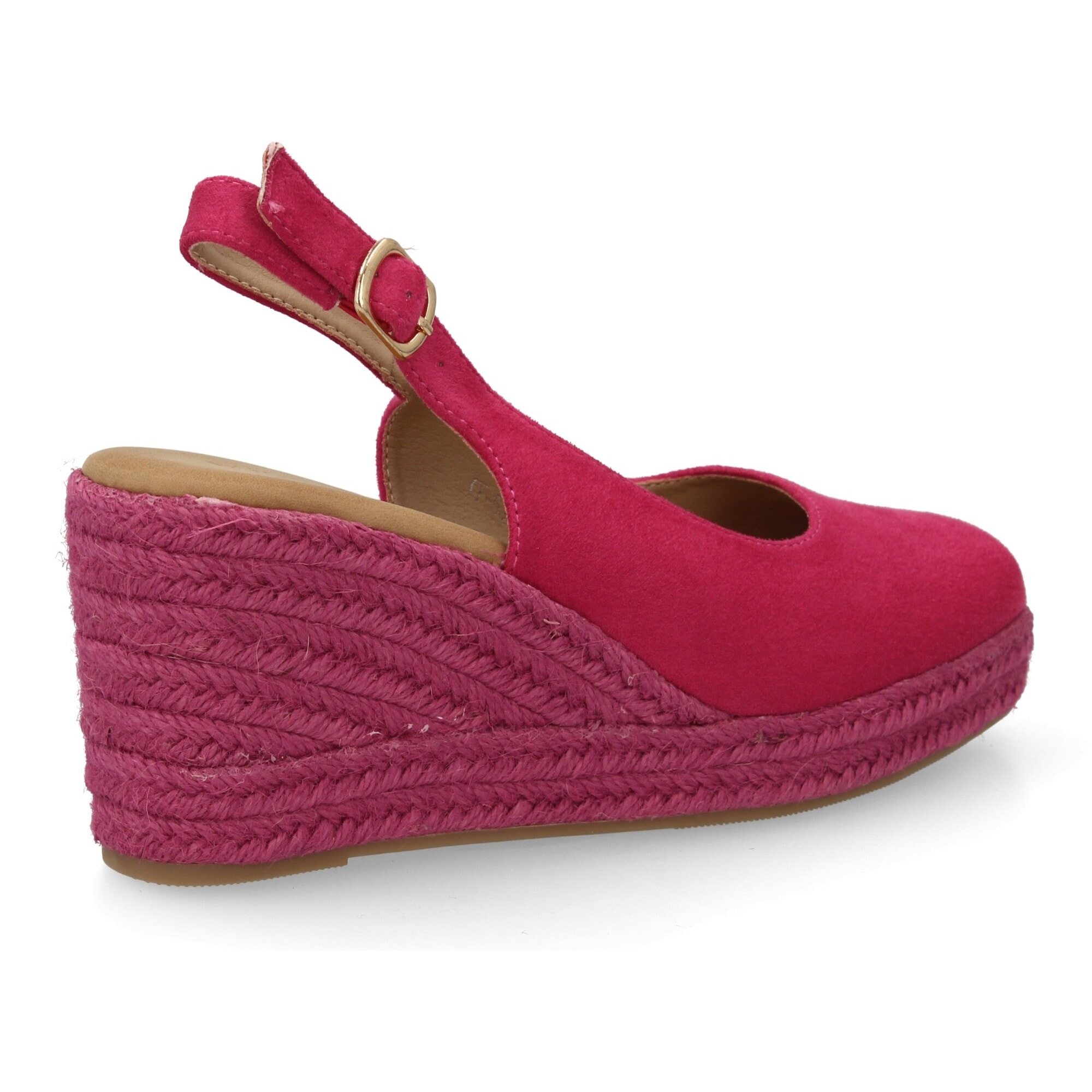 Alpargata cuña mujer talón abierto y pulsera ajustable